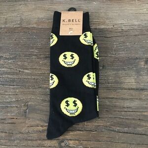 K Bell Men’s Novelty Crew Socks Smiley Faces